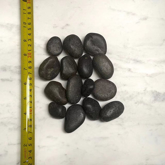 Pebble Stone Black Polish 20-40mm