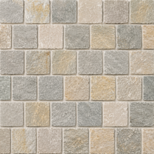 gold cream quartz cobblestone pavers