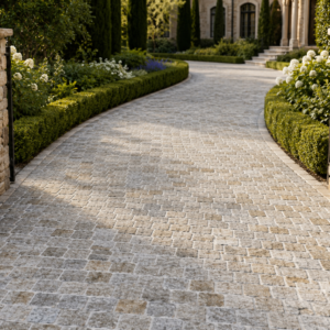 Heritage Gold Quartz Cobblestone Pavers alternate view